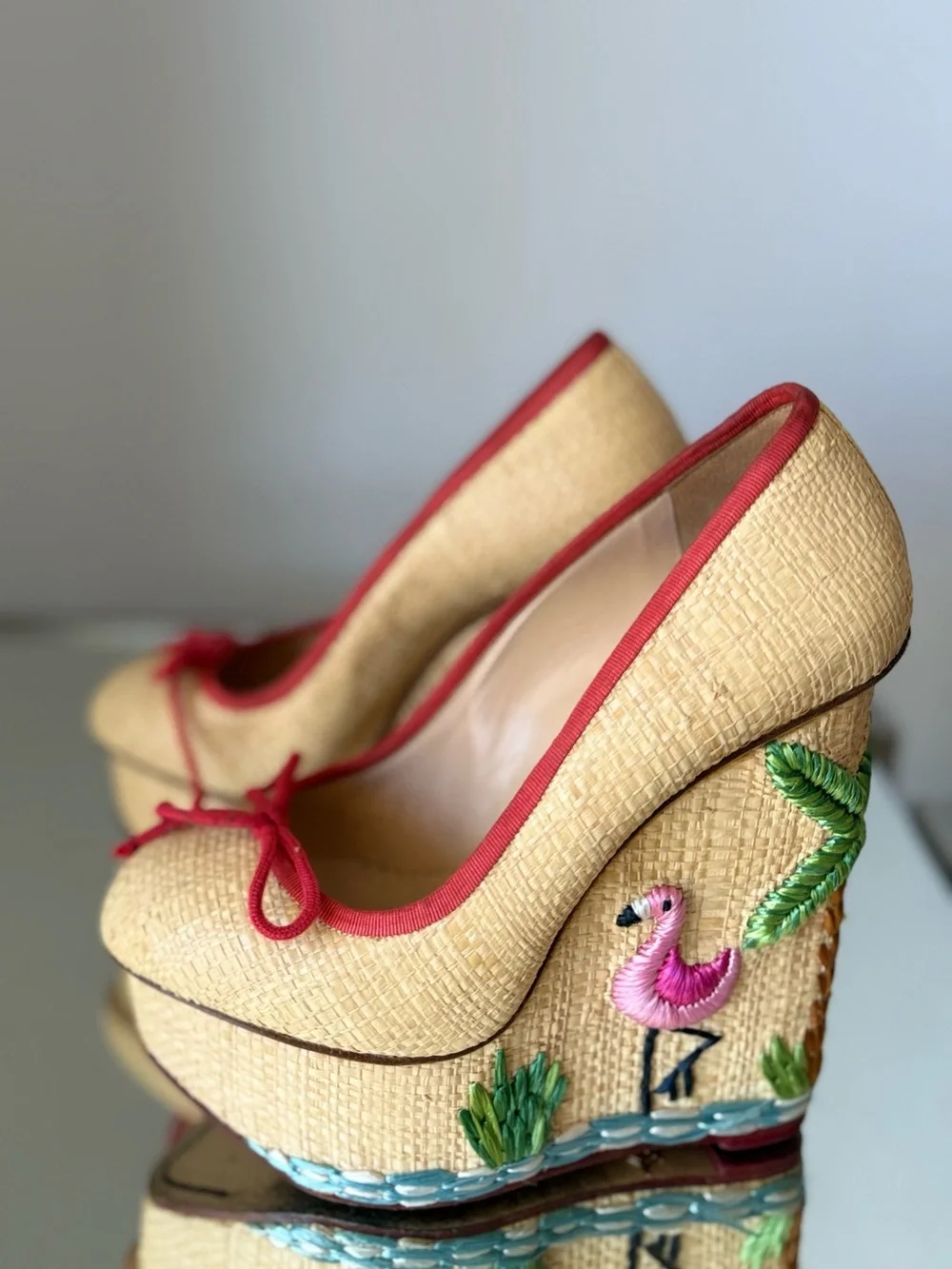 Charlotte Olympia x Miami flamingo Wedge 36.5 $1,295